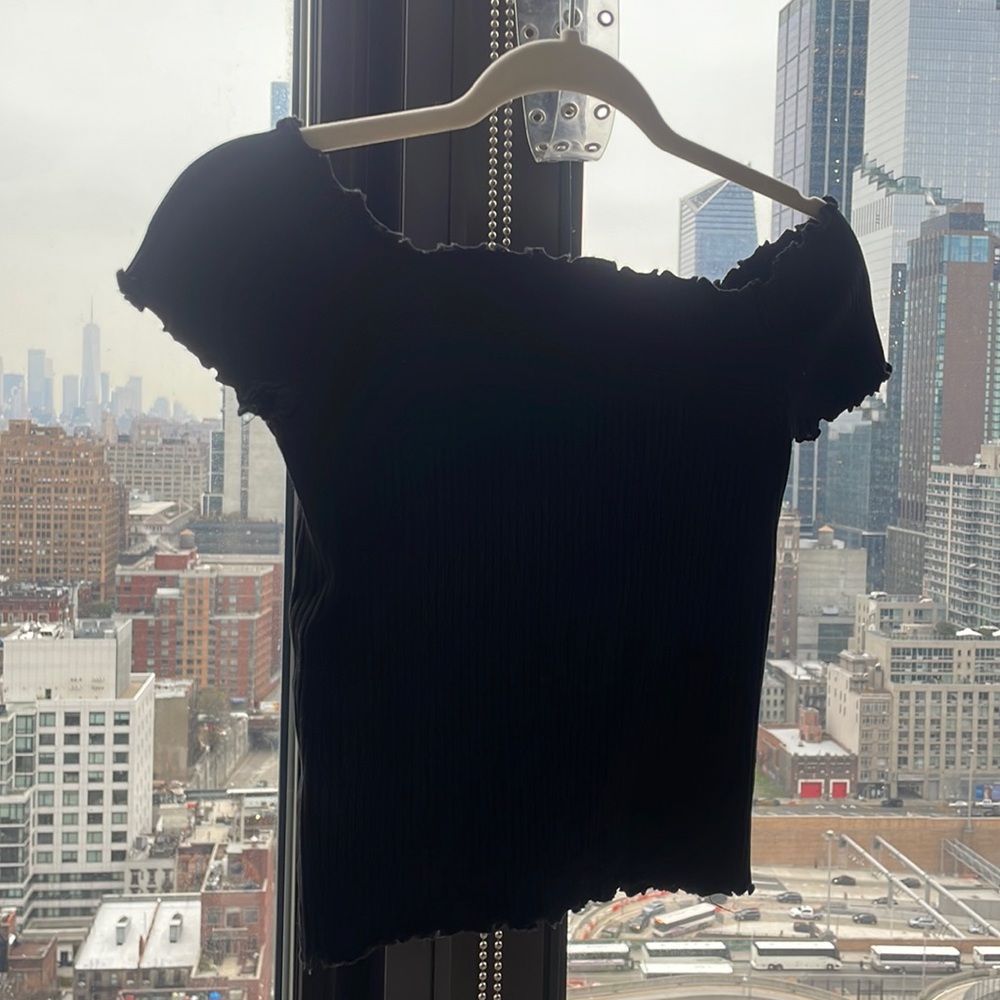 Off the shoulder black shirt